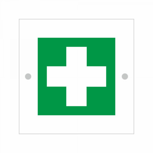 Cartello in plexiglass serie Plexline pittogramma E003 pronto soccorso first aid