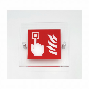 Cartello in plexiglass serie Plexline Economy Pulsante allarme antincendio
