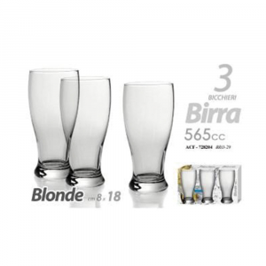 Gicos Set 3 Bicchieri Per Birra Vetro