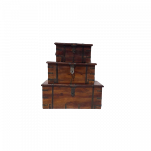 Baule in legno di palissandro indiano varie misure con inserti in ferro 