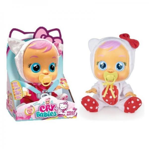 CRY BABIES Hello Kitty - Bambola interattiva che piange lacrime vere con ciuccio e Pigiama