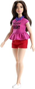 Barbie Fashionistas Bambola in Top Rosa con Volant e Shorts Rossi Uno Stile da Collezionare FJF58