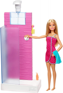 Barbie Playset con Doccia Bambola con Doccia e Accessori Giocattolo per Bambini 3+ Anni FXG51