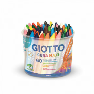 Barattolo 60 Pastelli Cera Maxi 100Mm Diametro 11.5Mm Giotto