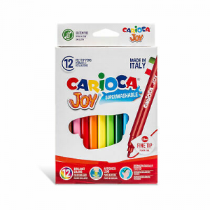 Scatola 12 Pennarelli Joy Lavabili Colori Assortiti Carioca