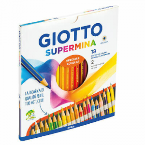 Astuccio 18 Pastelli Supermina Giotto + 2 Matite Grafite Hb E 2B