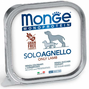 MONGE MONOPROTEICO SOLO AGNELLO PATE' PER CANE 150GR