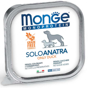 MONGE MONOPROTEICO SOLO ANATRA PATE' PER CANE 150GR