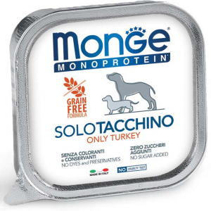 MONGE MONOPROTEICO SOLO TACCHINO PATE' PER CANE 150GR