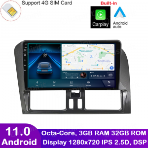ANDROID autoradio navigatore per Volvo XC60 2009-2017 CarPlay Android Auto GPS USB WI-FI Bluetooth 4G LTE