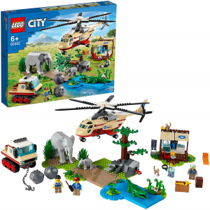 Lego City Wildlife 60302 Operazione di Soccorso Animale Set Clinica Veterinaria Con Elicottero
