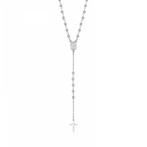 Luca Barra - Collana rosario in acciaio con sfere in acciaio