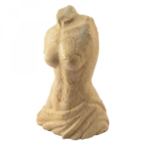 Busto femminile in marmo Giallo d'Istria scolpito a mano