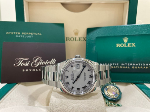 Rolex date just  126200   36mm -  white dial - romani