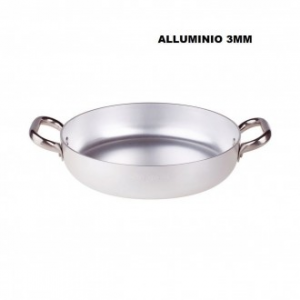 Tegame In Alluminio Professionale Diametro 40 Cm Con Due Manici 3 mm Spessore Cucinare Casa