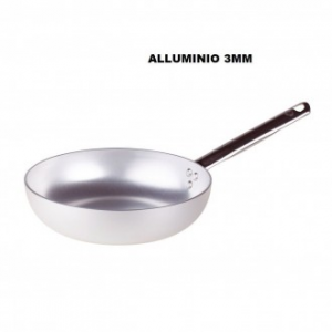 Padella Svasata Alta A Saltare In Alluminio Professionale 24 Cm Diametro Con Un Manico 3 mm Spessore Cucina Professionale