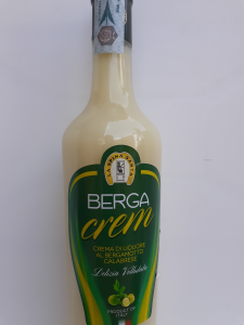 BERGA CREM 50cl Crema di liquore al Bergamotto Calabrese fatta con infuso di Bergamotti, latte, zucchero, alcool puro, panna e acqua. Ditta La Spina Santa Bova Marina (RC)