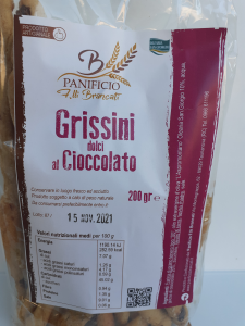Grissini Dolci al Cioccolato 200g. Panificio F.lli Brancati Taurianova (RC)