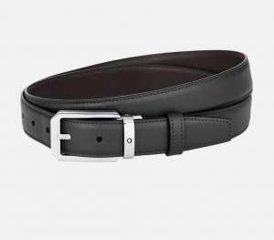 Cintura Montblanc reversibile in pelle nera/marrone 30 mm