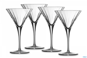 Linea Bach Martini Set 4 Calici In Vetro Trasparente Per Cocktails Martini Margarita Raffinato Decorato Collezioni Bicchieri Casa Cucina