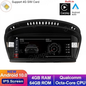 ANDROID navigatore per BMW Serie 3 E90 E91 E92 E93 BMW Serie 5 E60 E63 E64 Sistema originale CCC CarPlay Android Auto WI-FI GPS 4G LTE Bluetooth 4GB RAM 64GB ROM 
