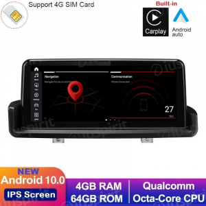 ANDROID 10 navigatore per BMW Serie 3 E90 E91 E92 E93 2006-2012 10.25 pollici CarPlay Android Auto WI-FI GPS 4G LTE Bluetooth 4GB RAM 64GB ROM