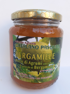 Bergamiele miele di Agrumi con essenza naturale di Bergamotto 500g. Azienda Agricola Catalano Pasquale Catona (RC)