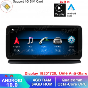 ANDROID navigatore per Mercedes Classe CLS W218 2011-2012 NTG 4.0 CarPlay Android Auto 10.25 pollici 4GB RAM 64GB ROM Octa-Core Bluetooth GPS WI-FI