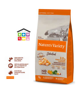 NATURE'S VARIETY Selected per gattini al pollo elevato all'aperto senza cereali 1,250kg