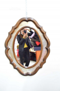 Specchio In Legno 87x72 Cm