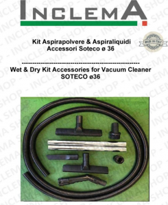 KIT tubo flessibile e Accessori ø36 per Aspirapolvere & Aspiraliquidi DERBY SOTECO