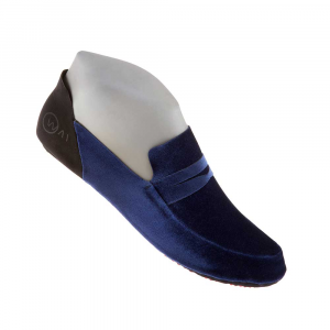 House slippers slip-on shoes barefoot mocassins velvet Dark blue WAI