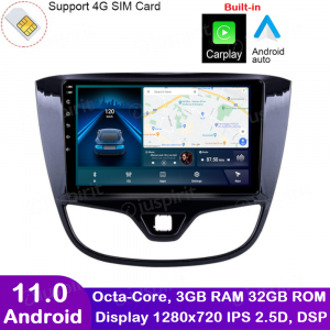 ANDROID autoradio navigatore per Opel Karl 2017-2020 CarPlay Android Auto GPS USB WI-FI Bluetooth 4G LTE