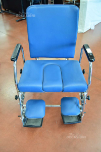 Sedia comoda da bagno a rotelle per anziani e disabili Blu ( No Vaschetta )