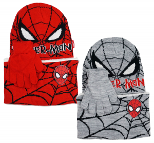 Set Cappello + Guanti + Scaldacollo 2Tg 1 pz casuale invernale Spiderman 