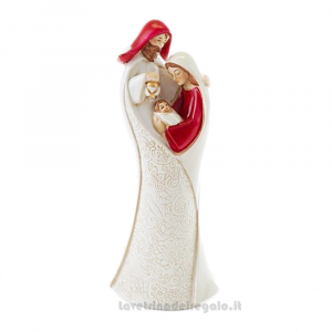 Natività bianca e rossa in porcellana 21 cm - Natale