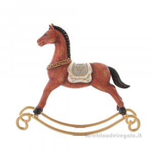 Cavallo a dondolo in resina 22x4x20 cm - Natale