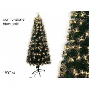 Albero Con Fibre Ottiche 210 Led Colore Bianco Caldo Altezza 180 Cm Con Funzione Bluetooth Arredare Casa Natale Albero Natalizio