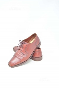 Shoes Man In Real Leather Brown N° 42