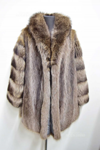 Fur Woman In Real Fox Fur Silver Without Pockets Size One