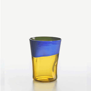 Water Glass Dandy Blue-Yellow