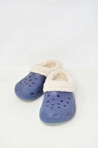 Slippers Crocs Boy With Fur Number 10 / 11 Blue