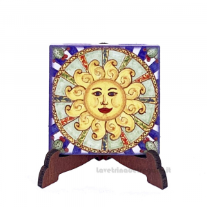 Magnete piastrella Sole su treppiede 5x5 cm - Made in Italy - Bomboniera matrimonio