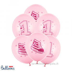 Palloncini in lattice rosa Primo Compleanno bimba 30 cm - Party allestimento