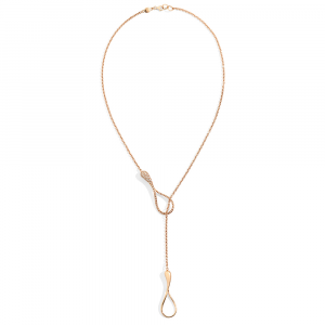 Elika Y-shape necklace in rose gold and diamonds