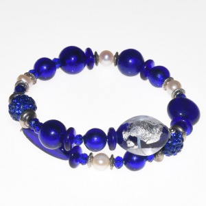Blaues Armband aus Muranoglasperlen PR Lampwork