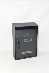 Tiny House Of Letters Metal Post Grey Dark With Keys