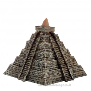 Brucia incensi a riflusso Piramide Azteca con effetto cascata in resina 15x15x11 cm - Oriente