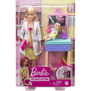 Barbie Carriere Playset Pediatra Con Bambola Bionda GTN51