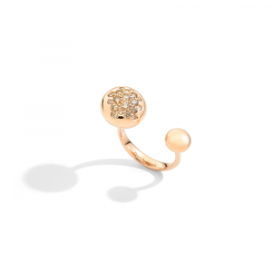Ring studs in 18k gold and diamonds